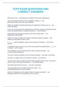 TCFP EXAM QUESTIONS AND CORRECT ANSWERS