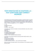 TCFP FIREFIGHTER I&sol;II CHAPTERS 1-5 TEST QUESTIONS AND CORRECT ANSWERS