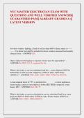 NYC MASTER ELECTRICIAN EXAM WITH  QUESTIONS AND WELL VERIFIED ANSWERS&vert;&vert;  GUARANTEED PASS&vert;&vert; ALREADY GRADED A&plus;&vert;&vert;  LATEST VERSION