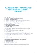 ALL FIREFIGHTER 1 PRACTICE TEST QUESTIONS AND CORRECT ANSWERS