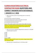 FLORIDA REGISTERED ELECTRICAL CONTRACTOR EXAM QUESTIONS AND CORRECT ANSWERS WITH RATIONALES &vert; GRADED A&plus;&vert; 2026