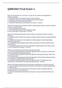 QMB3302 Final Exam 1 Questions and Answers