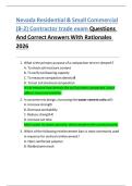 Nevada Residential & Small Commercial &lpar;B-2&rpar; Contractor trade exam Questions And Correct Answers With Rationales 2026