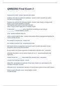 QMB3302 Final Exam 2 Questions and Answers