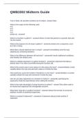 QMB3302 Midterm Guide Questions with Solutions