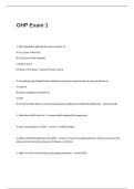 GHP Exam 1 Questions and Answers