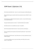 GHP Exam 1 Questions with Correct Answers
