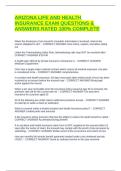 ARIZONA LIFE AND HEALTH INSURANCE EXAM QUESTIONS & ANSWERS RATED 100&percnt; COMPLETE