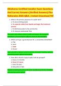 Oklahoma Certified Installer Exam Questions  And Correct Answers &lpar;Verified Answers&rpar; Plus  Rationales 2026 Q&A &vert; Instant Download Pdf 
