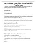 Certified Real Estate Team Specialist C RETS Practice Exam
