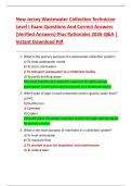 New Jersey Wastewater Collection Technician  Level I Exam Questions And Correct Answers  &lpar;Verified Answers&rpar; Plus Rationales 2026 Q&A &vert;  Instant Download Pdf