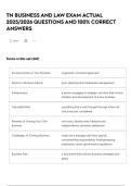 TN BUSINESS AND LAW EXAM ACTUAL 2025&sol;2026 QUESTIONS AND 100&percnt; CORRECT ANSWERS