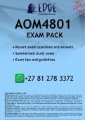 AOM4801 EXAM PACK 2026 - DISTINCTION GUARANTEED