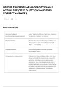 NSG552 PSYCHOPHARMACOLOGY EXAM 1 ACTUAL 2025&sol;2026 QUESTIONS AND 100&percnt; CORRECT ANSWERS
