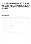 ATI RN PEDIATRICS NGN PRACTICE EXAM 2025-2026 ACTUAL EXAM COMPLETE 153 QUESTIONS AND CORRECT DETAILED ANSWERS &lpar;VERIFIED ANSWERS&rpar;
