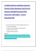 Certified Asbestos Building Inspector  Practice Exam Questions And Correct  Answers &lpar;Verified Answers&rpar; Plus  Rationales 2026 Q&A &vert; Instant  Download Pdf