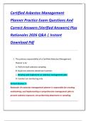 Certified Asbestos Management  Planner Practice Exam Questions And  Correct Answers &lpar;Verified Answers&rpar; Plus  Rationales 2026 Q&A &vert; Instant  Download Pdf 