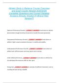 Athletic Body in Balance Course Overview  and Exam Guide Newest 2025&sol;2026  Complete Questions and Correct Detailed  Answers Already Graded A&plus;&vert;Brand New  Version&excl;&excl;&excl; 