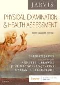 Test Bank For Physical Examination & Health Assessment&colon; Canadian 3rd Edition by Carolyn Jarvis&comma; Annette J&period; Browne&comma; June MacDonald-Jenkins & Marian Luctkar-Flude ISBN 9781771721547 Chapters&lpar;1 to 31&rpar;