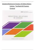 Industrial Relations In Canada&comma; 4tḥ Edition Robert  Ḥebdon&comma;  Test Bank All Cḥapters  Covered