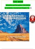 Test Bank for Sensation and Perception 10th Edition by E&period; Goldstein&comma; James Brockmole
