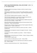 MAR 3400 PROFESSIONAL SELLING EXAM 1 &lpar;CH&period; 1-4 & 14&rpar; QUESTIONS