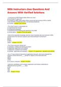 NRA Instructors class Questions And Answers With Verified Solutions 