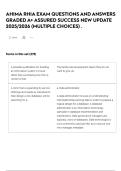  AHIMA RHIA EXAM QUESTIONS AND ANSWERS GRADED A&plus; ASSURED SUCCESS NEW UPDATE 2025&sol;2026 &lpar;MULTIPLE CHOICES&rpar; &period; 