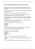 MAR 3400 PROFESSIONAL SELLING FSU FINAL