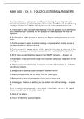 MAR 3400 &ndash; CH&period; 8-11 QUIZ QUESTIONS & ANSWERS