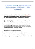 Investment Banking Practice Questions 2026 &vert; Verified Answers & Updated Content