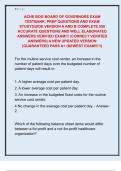 ACHE BOG BOARD OF GOVERNORS EXAM  TESTBANK&comma; PREP QUESTIONS AND EXAM  STUDYGUIDE VERSION A AND B COMPLETE 500  ACCURATE QUESTIONS AND WELL ELABORATED  ANSWERS VERIFIED EXAM&excl;&excl;&excl; &lpar;CORRECT VERIFIED  ANSWERS&rpar; A NEW UPDATED VERSION  &vert;GUARANTEED PASS A&plus; &lpar;NEWEST E