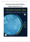Information Systems Toḍay 9th Eḍition     Valacich Test Bank &lpar;CH 1-10&rpar;