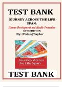 Test Bank For Journey Across the Life Span Human Development and Health Promotion 6th Edition by Polan Taylor &lpar;Complete Guide A&plus;&rpar;