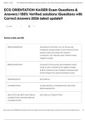 ECG ORIENTATION KAISER Exam Questions & Answers &lowbar; 100- Verified solutions &lowbar;Questions with Correct Answers 2026 latest update&excl;&excl; 