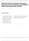 LSUS MHA 710 Exam 2 Questions and Answers &lpar;Verified Answers&rpar; Most Recent exam COMPLETE &lpar;2026&rpar; &lpar;Latest Update 2026&rpar; UPDATE&excl;&excl;