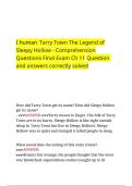 I human Tarry Town The Legend of Sleepy Hollow - Comprehension Questions Final Exam Ch 11 Question and answers correctly solved