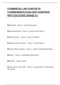 COMMERCIAL LAW CHAPTER 39 COMPREHENSIVE EXAM 2026 QUESTIONS WITH SOLUTIONS GRADED A