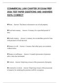 COMMERCIAL LAW CHAPTER 39 EXAM PREP 2026 TEST PAPER QUESTIONS AND ANSWERS 100&percnt; CORRECT
