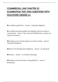 COMMERCIAL LAW CHAPTER 39 EXAMINATION TEST 2026 QUESTIONS WITH SOLUTIONS GRADED A&plus;