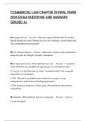COMMERCIAL LAW CHAPTER 39 FINAL PAPER 2026 EXAM QUESTIONS AND ANSWERS GRADED A&plus;