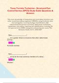 Texas Termite Technician - Structural Pest Control Service BUNDLE Study Guide Questions & Answers