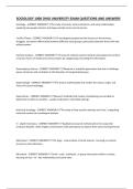 SOCIOLOGY 1000 OHIO UNIVERSITY EXAM QUESTIONS AND ANSWERS