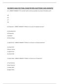 BUSINESS ANALYSIS FINAL EXAM REVIEW QUESTIONS AND ANSWERS