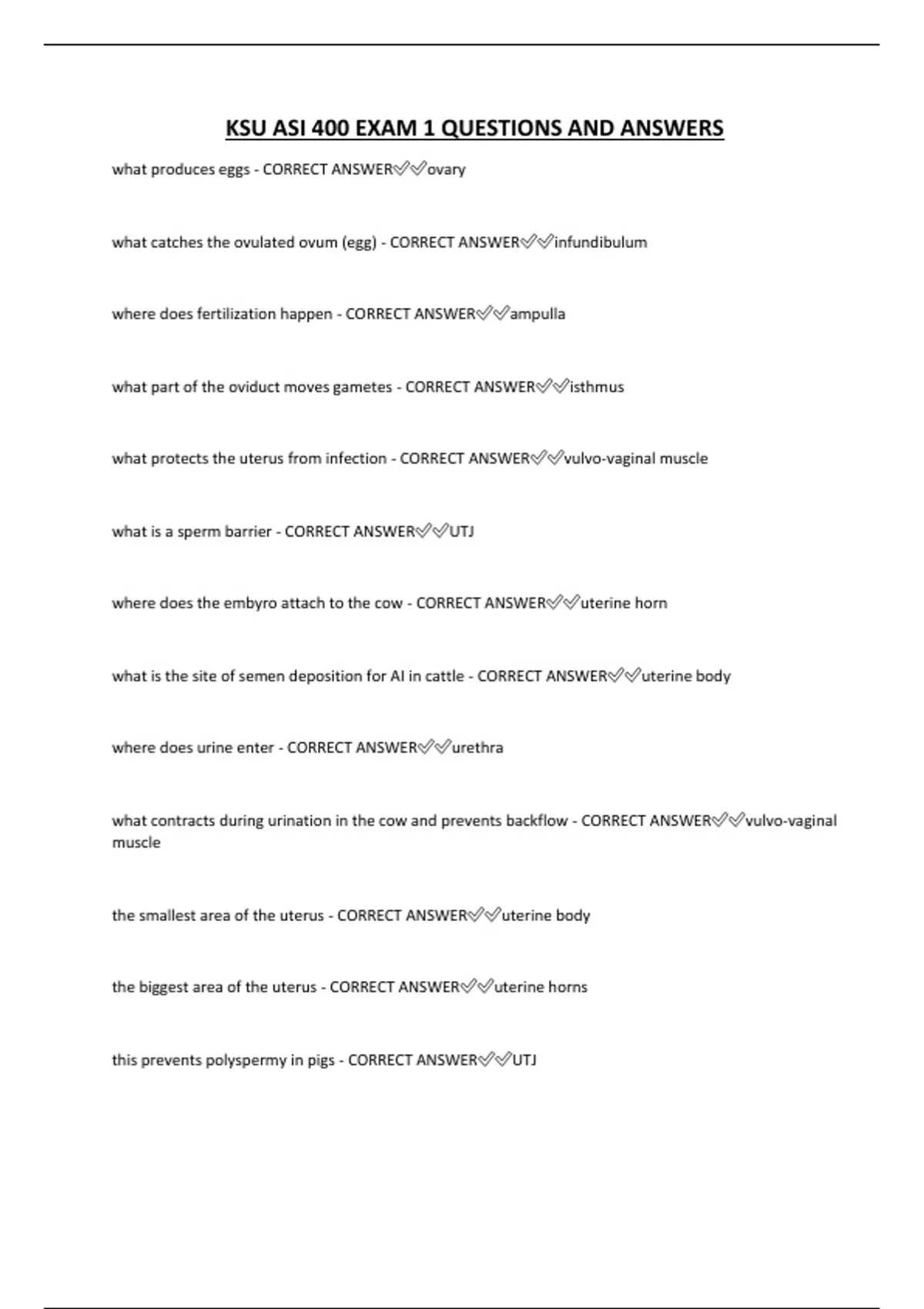 KSU ASI 400 EXAM 1 QUESTIONS AND ANSWERS - KSU ASI 400 - Stuvia US