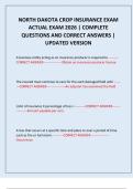 NORTH DAKOTA CROP INSURANCE EXAM ACTUAL EXAM 2026 &vert; COMPLETE QUESTIONS AND CORRECT ANSWERS &vert; UPDATED VERSION