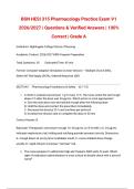 BSN HESI 315 Pharmacology Practice Exam V1 2026&sol;2027 &vert; Questions & Verified Answers &vert; 100&percnt; Correct &vert; Grade A