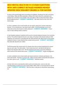 HESI MENTAL HEALTH RN V1-V3 EXAM QUESTIONS WITH 100&percnt; CORRECT DETAILED ANSWERS NEWEST UPDATED 2025&sol;2026 BEST GRADED A&plus; FOR SUCCESS