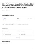 EXOS Performance Specialist Certification  EXAM &lpar;2025&sol;2026&rpar; Updated&colon; EXAM QUESTIONS WITH ACCURATE ANSWERS &vert; GET IT RIGHT&excl;&excl;