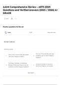 AAMI Comprehensive Review - ARTS 2025 Questions and Verified Answers &lpar;2025 &sol; 2026&rpar; A&plus; GRADE